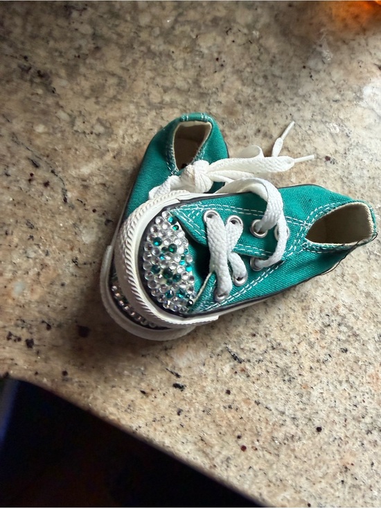 Converse All Stars Other - Infant Teal Crystal-Embellished Lace-Up CONVERSE. Never worn.